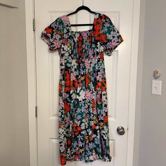 Old Navy Floral Puff Sleeve Midi Dress - Picture 2 of 5